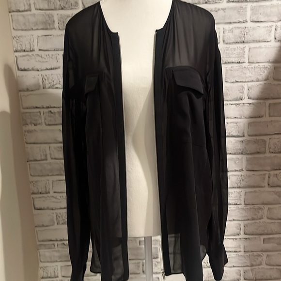 T Alexander Wang blouse with zip front and pockets.​​​​​​​ - Picture 7 of 8